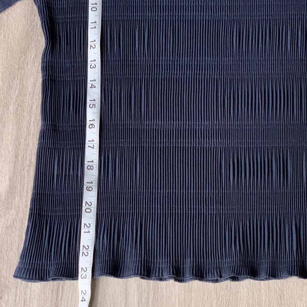 Ganni Navy Pleated Top - Picture 11 of 11